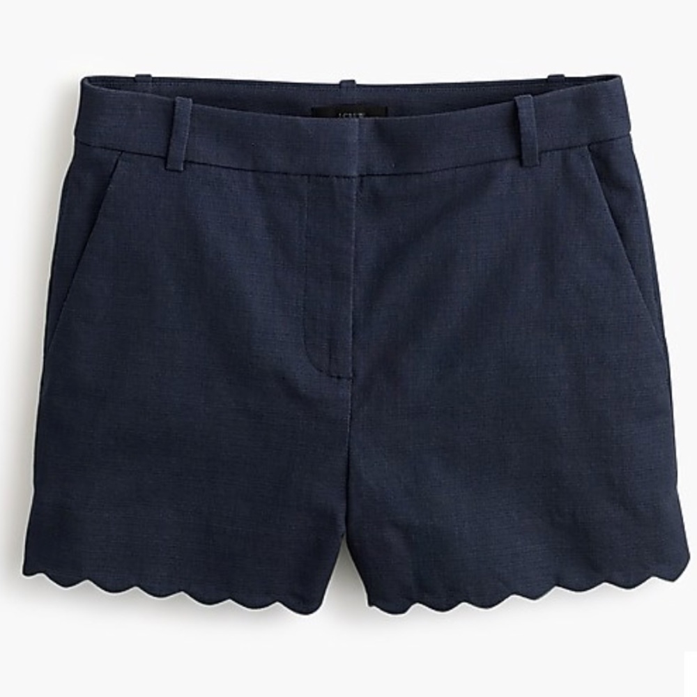 JCrew Navy Scalloped Shorts